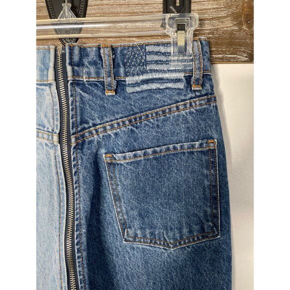 REVICE Women's Wraparound Zip Two Tone Denim Jeans Size 27 - Picture 4 of 9